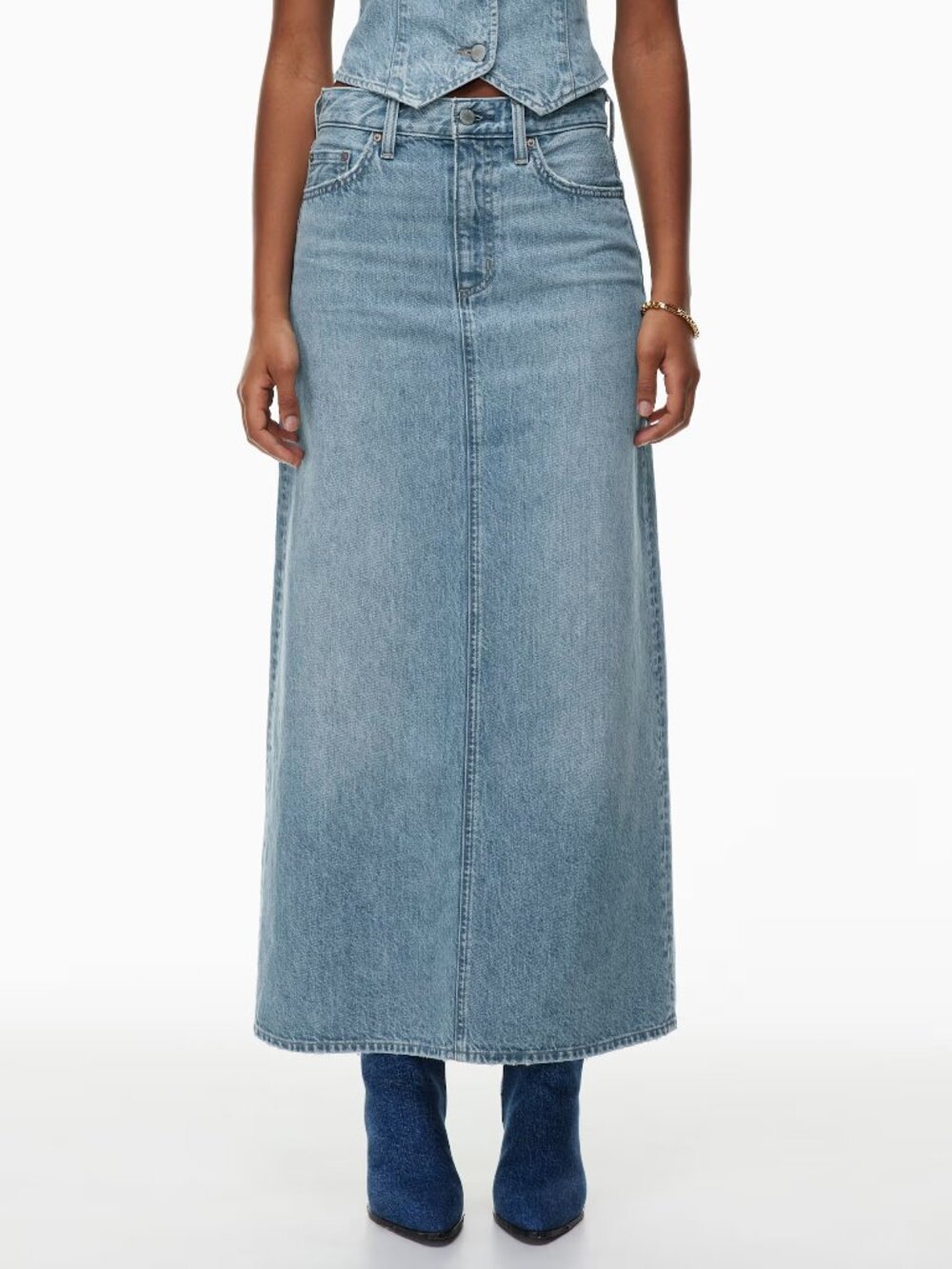 Denim Forum Aritzia “The nina denim maxi skirt” Medium Blue Long Skirt